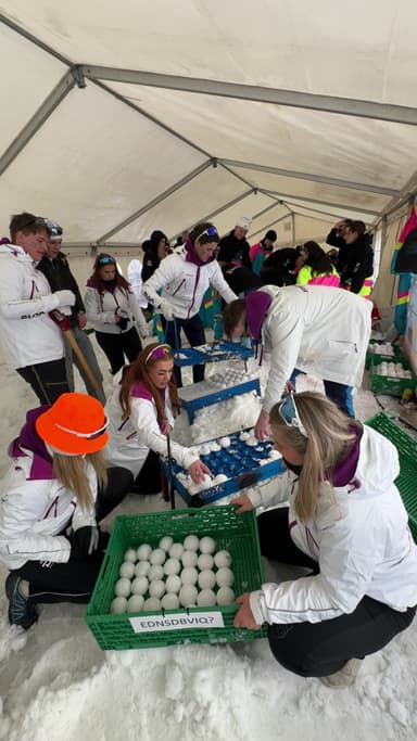 Her lages snøballer til kamp